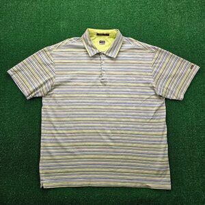 Nike Tiger Woods Polo Shirt Mens‎ XL Green Striped Short Sleeve Golf Preppy